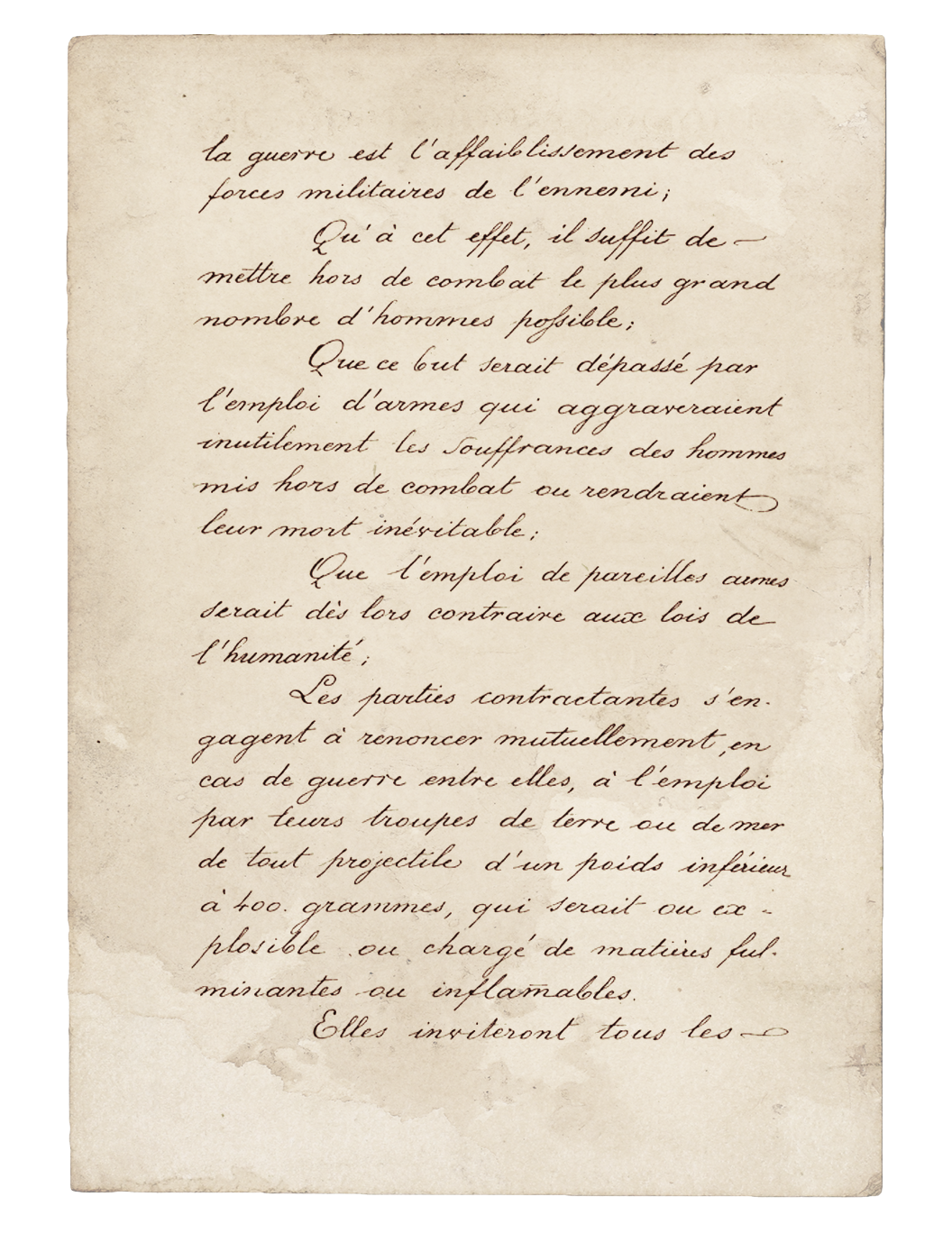 Текст Санкт-Петербургской декларации 1868 года